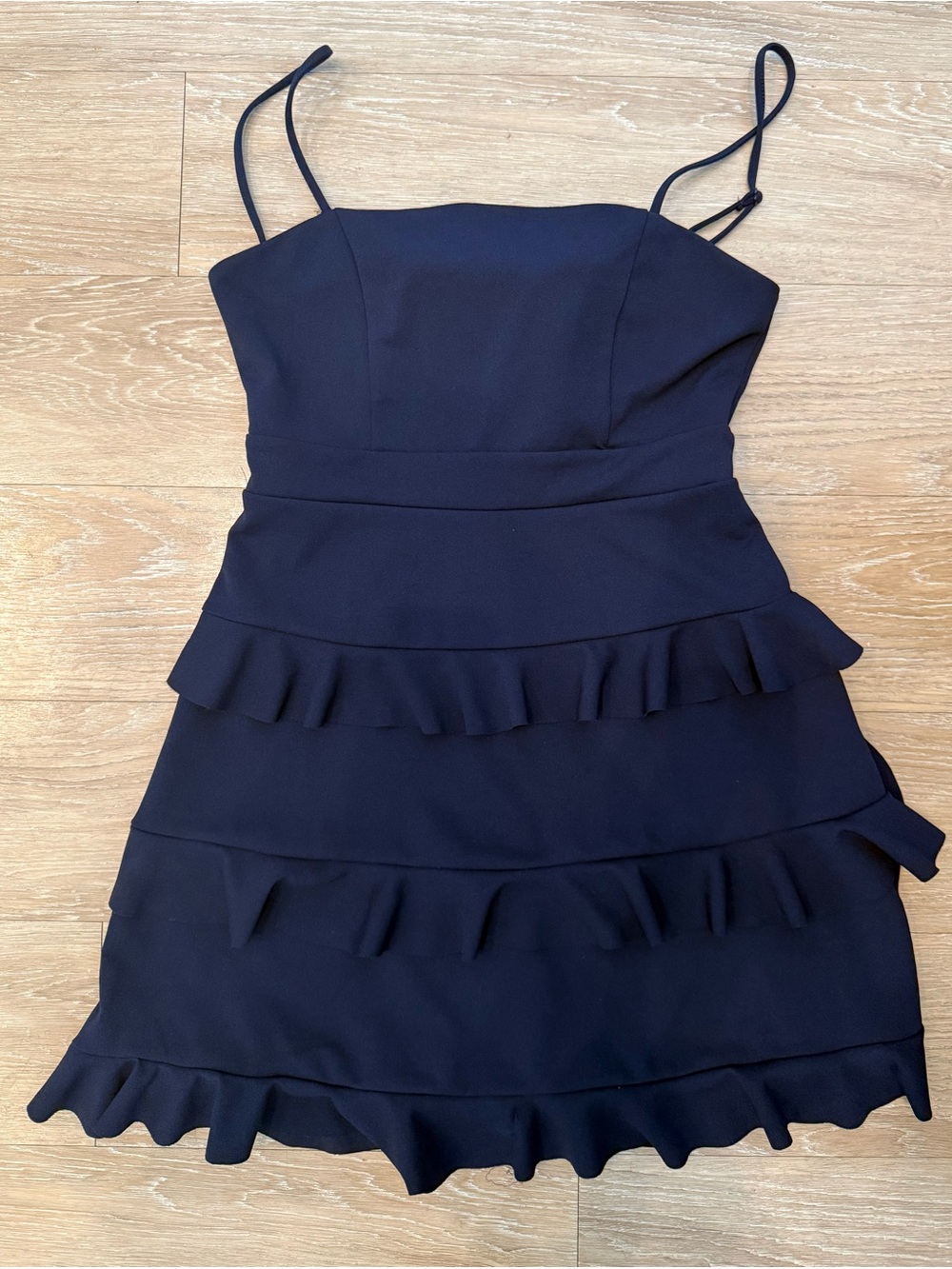 NWT Altar’d State Navy Ruffle Tiered Dress Size Medium